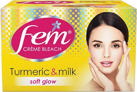 11. FEM Fairness (Turmeric&Milk) Crème Bleach-24G|Advanced Skin Brightening System|Goodness Of Real Turmeric Extract&Milk Moisturisers|With Rejuvenating Fragrance|No Added Parabens,Silicones&Ammonia