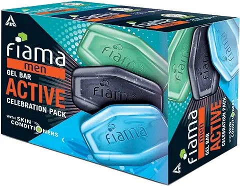 4. Fiama Men Gel Bar Active Celebration Pack with 3 unique gel bars