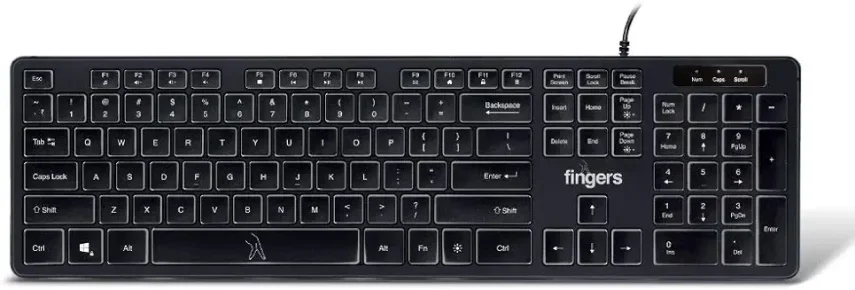10. FINGERS Magnifico Moonlit Wired USB Keyboard