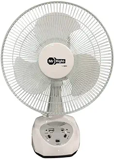 14. Fippy MR-2912 Rechargeable Battery Table Fan with 3 Blade ( White )