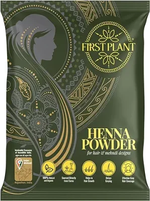 6. FIRST PLANT - Premium Rajasthani HENNA POWDER, 100% ORGANIC Henna with GI Tag for Hair Colour and Hair Care (400 gm)