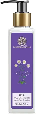 3. Forest Essentials Hair Conditioner Amla, Honey & Mulethi | Ayurvedic Hair Conditioner Enriched with Raw Organic Honey, Bhringraj, Amla, Henna and Virgin Coconut Oil | Nourishing Natural Conditioner For Smooth and Shiny Hair| For Women & Men | SLS/SLES (Sulphates) Free, Paraben Free| 200 ml
