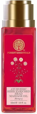 15. Forest Essentials Travel Size Ayurvedic Herb Enriched Head Massage Oil Bhringraj|For Dandruff&Hair Fall Control|Nourishing Oil For Healthy Hair Growth|Parabens Free|Hair Oil For Women&Men|50 Ml