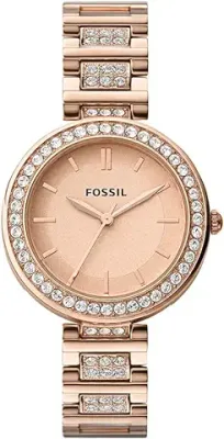8. Fossil Analog Rose Gold Dial Women's Watch-BQ3181