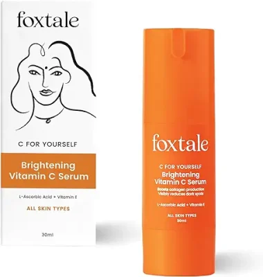 3. FoxTale 15% Vitamin C Face Serum For Glowing Skin With Pure L-Ascorbic Acid & Vitamin E, Brightening Serum For Dark Spots, Dull Skin, Uneven Skin Tone, Boosts Collagen Production, All Skin Types, 30Ml