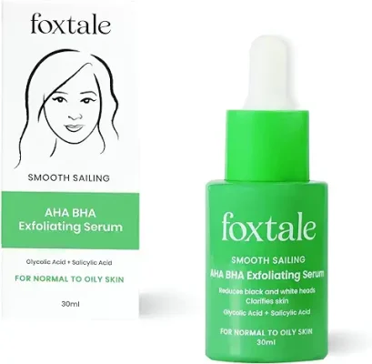 13. FoxTale 2% Salicylic Acid Serum with 2% Glycolic Acid, Fights Acne, Blackheads & Open Pores, Reduces Excess Oil & Bumpy Texture, Exfoliating Serum for Oily, Acne Prone Skin, Unisex, 30 ml