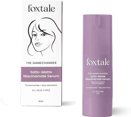 5. Foxtale 5% Niacinamide Face Serum with Olive Leaf Extract | For Oil Control & Brightening | Blurs Pores Instantly, Lightweight & Non-sticky | All Skin Types, Men & Women | 30ml