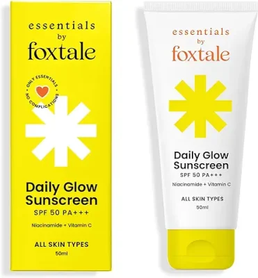 13. FoxTale Essentials Daily Glow Sunscreen SPF 50 PA+++ with Vitamin C and Niacinamide