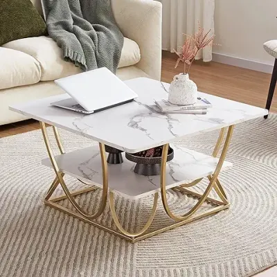 10. Friends & Furniture Marble Square Coffee Table