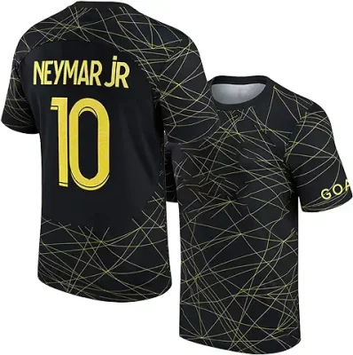 9. Generic Sports Football Soccer Boys Jersey Football Neymar 10 Black Jersey T-Shirt(Kid's, Boy'&Men)