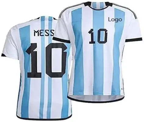 15. Generic Sports Soccer Boys Football Jersey Argent Messi 10 Home Jersey T-Shirt 2023/2024 (Kids,Boys,Men)