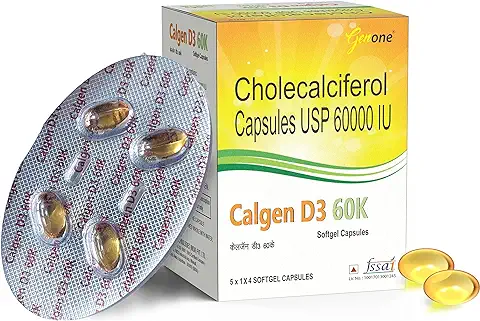 7. GenOne Calgen D3 60K Vitamin D3 60000IU Capsule for boosting immunity