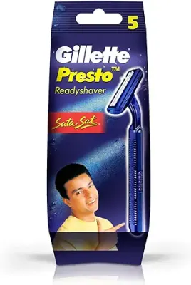 9. Gillette Presto Manual Shaving Razor(Pack of 5)