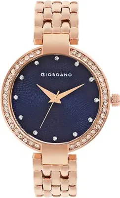 11. Giordano Fashionista Analogue Watch for Women Stylish Metal Strap, Diamond Studded Dial Ladies Wrist Watch 3 Hand, Ideal Gift for Female - GD-2141