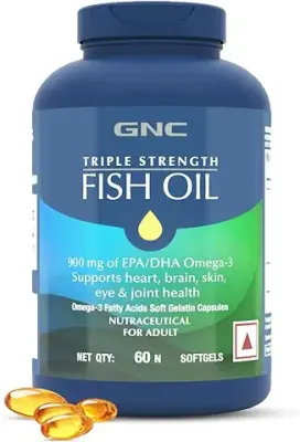 3. GNC Triple Strength Fish Oil Omega 3 Capsules for Men & Women