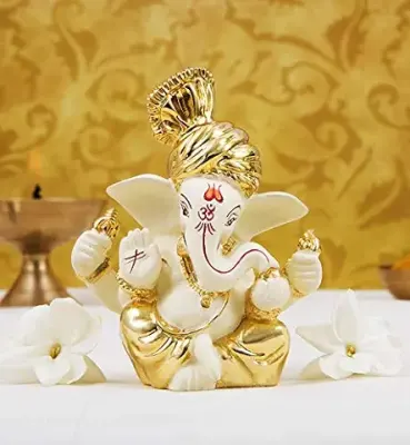 10. Gold Art India Ceramic Ganesh Idol