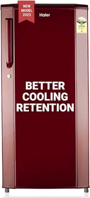 4. Haier 165 L 1 Star Direct Cool Single Door Refrigerator Appliance (2023 Model, HED-171RS-P, Red Steel)
