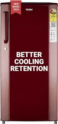 13. Haier 185 L 2 Star Direct Cool Single Door Refrigerator Appliance (2023 Model, HED-192RS-P, Red Steel)