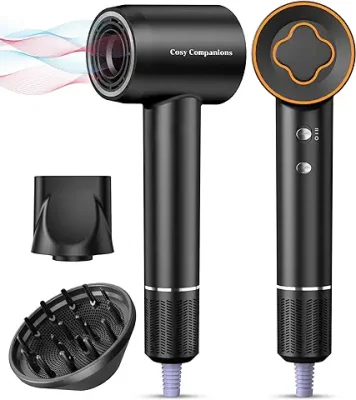 1. Hair Dryer - 150000 RPM High-Speed Brushless Motor Negative Ionic Blow Dryer for Fast Drying, Low Noise Thermo-Control Hair Dryer with Diffuser and Nozzle, Perfect for Gifts