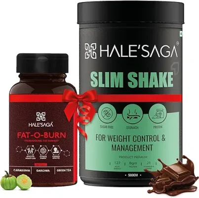 3. Halesaga Protein Powder for Weight Loss + Fat Burner Tablets