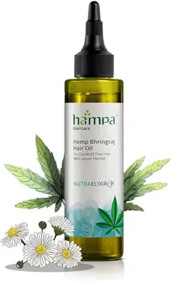 9. Hampa Hemp Bhringraj Hair Oil | with Pure Hemp, Bhringraj & Cedar Wood Oil | Contains Omega 3&6, Vitamin E | Prevents hairfall and dandruff | 100 ml