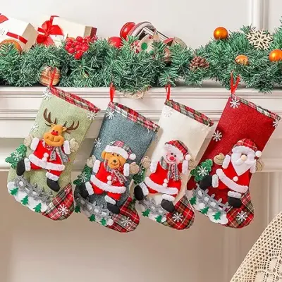 3. HASTHIP® Set of 4 Christmas Decorations Stocking