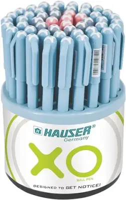 15. Hauser XO 0.6mm Ball Pen Tumbler Pack | Pack Of 50 | Blue, Black & Red Ink