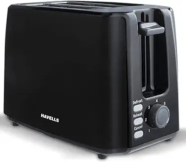 9. Havells Crisp Plus 750-Watt Pop-up Toaster (Black)