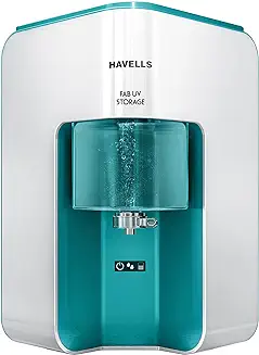 15. Havells Fab UV Storage Water Purifier (White & Green), UV+UF, Copper+Zinc, 5 Stage Purification, 7L Tank, Suitable TDS <300 ppm Water, Suitable For Tanker & Municipal