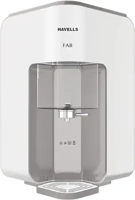 3. Havells Fab Water Purifier (White & Grey), RO+UV, Filter alert, Patented corner mounting, Copper+Zinc+pH Balance+Minerals, 7 stage Purification, 7L, Suitable for Borwell, Tanker & Municipal Water