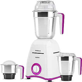 12. Havells Klassic 750 watts 3 Jar Mixer Grinder with 304 SS Blades, Large Size SS Jars, Break Resistant Polycarbonate Transparent Jar Lids With Twist & Lock Mechanism