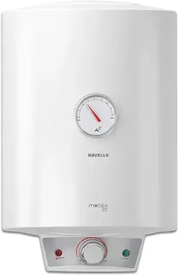 Havells Monza EC 15 L Storage Water Heater, Metallic Body, 2000 W, 4 Star, With Free Flexi Pipe and Free Installation, Warranty: 7 Yr on Inn. Container; 4 Yr on Heating Element; 2 Yr Compre., (White)