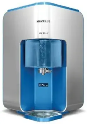 10. Havells UV Plus Water Purifier(White & Blue), UV+UF, Patented Corner Mounting, 5 Stage Purification, 7L Tank, Suitable For TDS <300 ppm Water, Suitable for Municipal Water