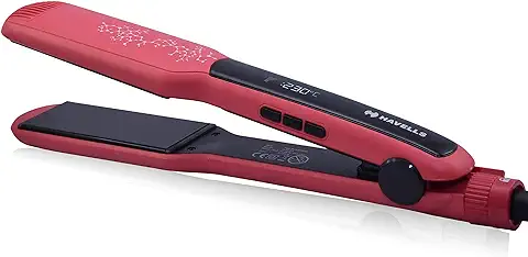 5. Havells Wide Plate Hair Straightener - HS4121 (Red_Free Size)
