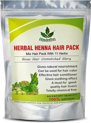 7. Havintha Natural Herbal Henna Hair Pack 11 Herbs Mix Mehandi Powder (227 g)