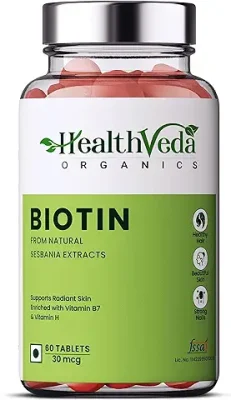 11. Health Veda Organics Advanced Biotin Tablets