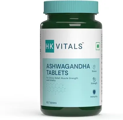6. HealthKart HK Vitals Ashwagandha Extract (500 mg), Improves Muscles Strength, Energy and Immunity Booster, 60 Ashwagandha Tablet