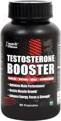 15. HealthVit Fitness Testosterone Booster Supplement - Boost Men's Muscle Growth| Energy, Stamina, and Strength | Fat loss supplements for men | Testosterone Booster for Men Gym - Pack of 60 Capsules