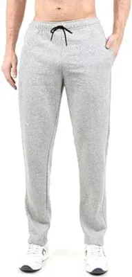 12. HEATHEX Men's Soild Comfort Wear Loose Fit Fleece Warm Track Pants Lower with 2 Side Open Pockets