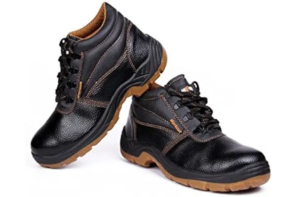 6. Hillson Workout Dual Density Black PVC Safety Shoe (Size-8 UK)