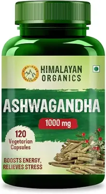 7. Himalayan Organics Ashwagandha 1000Mg | Boost Energy, Strength, Stamina | Helps Anxiety & Stress Relief For Men & Women (120 Capsules)