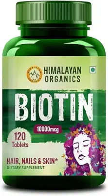 2. Himalayan Organics Biotin 10000mcg for Hair Growth Tablets - 120