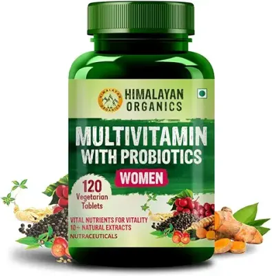 6. HIMALAYAN ORGANICS Multivitamin With Probiotics Supplement For Women With 60+ Essential Ingredients