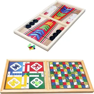 13. Homecute Wooden Fastest Finger Board Game with Snake Ladder