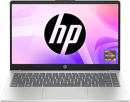 7. HP Laptop 14, AMD Ryzen 5 7520U, 14-inch (35.6 cm), FHD, 16GB LPDDR5, 512GB SSD, AMD Radeon Graphics, FHD Camera w/Privacy Shutter, Backlit KB (Win 11, MSO 2021, Silver, 1.4 kg), hr0000AU