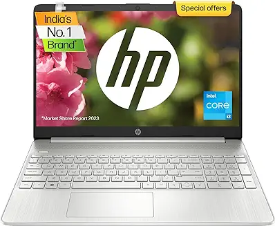 7. HP Laptop 15, 12th Gen i3-1215U, 15.6-inch (39.6 cm), FHD, Anti-Glare, 8GB DDR4, 512GB SSD, Intel UHD Graphics, Dual Speakers, (Win 11, MSO 2021, Silver, 1.69 kg), 15s-fy5006TU