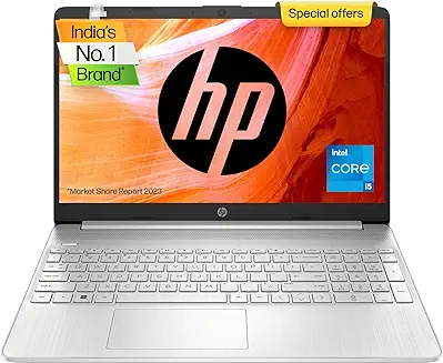 4. HP Laptop 15s, 12th Gen Intel Core i5-1235U, 15.6-inch (39.6 cm), FHD, 8GB DDR4, 512GB SSD, Intel Iris Xe Graphics, Backlit KB, Thin & Light (Win 11, MSO 2021, Silver, 1.69 kg), fq5111TU
