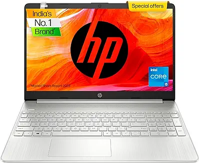 3. HP Laptop 15s, 12th Gen Intel Core i5-1235U, 15.6-inch (39.6 cm), FHD, 16GB DDR4, 512GB SSD, Intel UHD Graphics, Backlit KB, Thin & Light, Dual Speakers (Win 11, MSO 2021, Silver, 1.6 kg), fr5011TU
