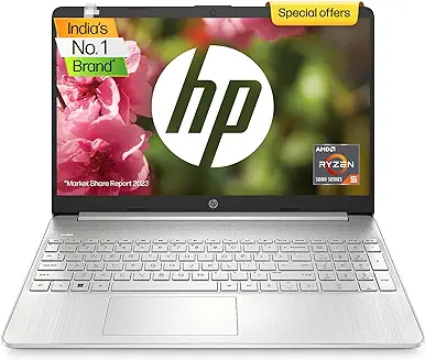 4. HP Laptop 15s, AMD Ryzen 5 5500U, 15.6-inch (39.6 cm), FHD, 8GB DDR4, 512GB SSD, AMD Radeon Graphics, Thin & Light, Dual Speakers (Win 11, MSO 2019, Silver, 1.69 kg), eq2144AU