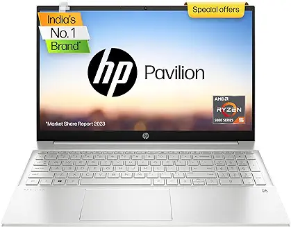 15. HP Pavilion 15, Ryzen 5 5625U, 15.6 inch(39.6cm) FHD Laptop, 8GB RAM,512GB SSD, AMD Radeon Graphics,B&O Audio, Backlit Keypad(Win 11,Alexa,1.75 Kgs,Natural Silver) 15-eh2050au